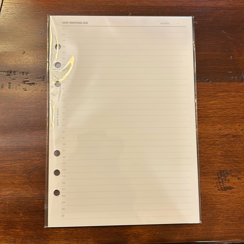 NWT Cloth + Paper A5 6-ring Daily Gratitude Log